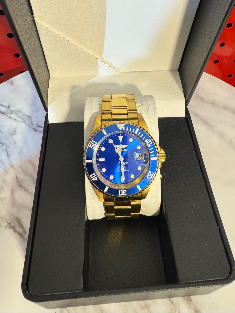 Invicta Pro Diver Men’s Gold Automatic Watch Blue Dial
